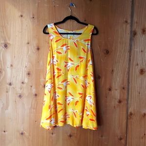 Pineapple Moon Yellow & Orange Floral Print Sleeveless Dress